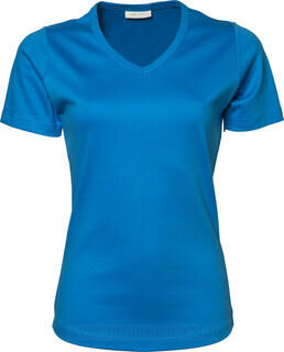 Ladies V-Neck Interlock T-Shirt 4. picture