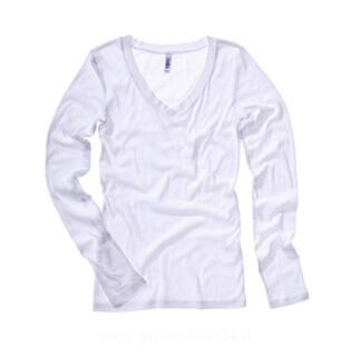 Sheer Mini Rib LS V-Neck T-Shirt 5. picture